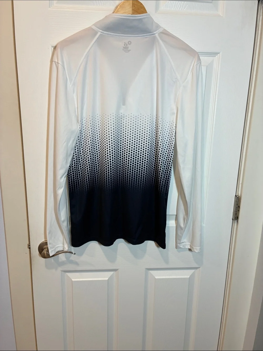 Men's White to Black Gradient Zip-Up Pullover